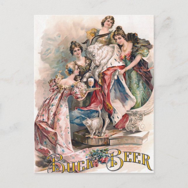 Vintages Bier-Werbeplakat Postkarte (Vorderseite)
