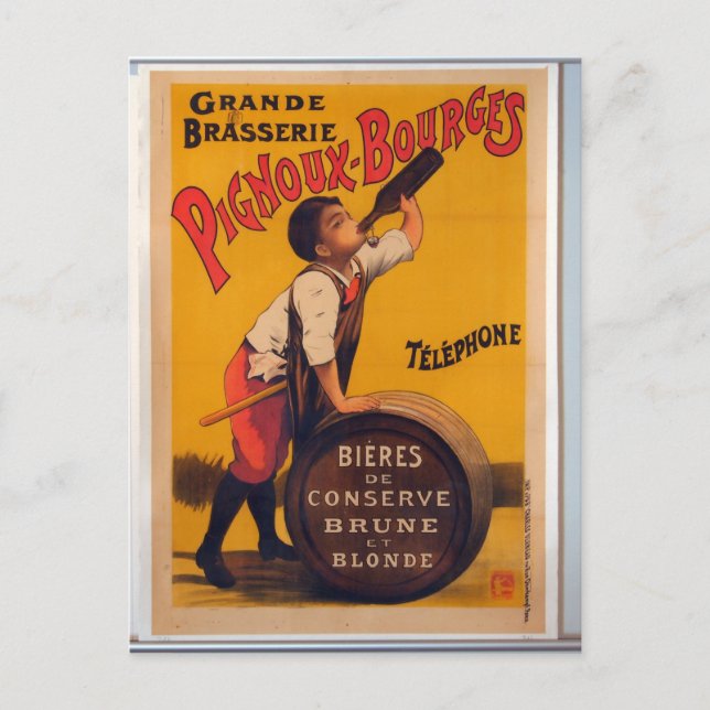 Vintages Bierwerbung Poster Grande Brasserie Postkarte (Vorderseite)