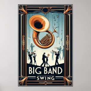 Vintages Big Band Swing-Poster Poster