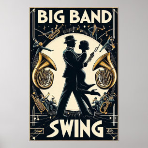 Vintages Big Band Swing-Poster Poster
