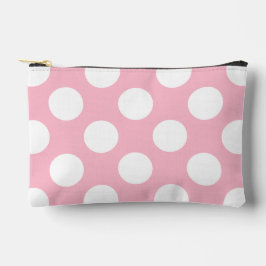 Vintages Big Polka Dots Weißes Pastellrosa Muster Zubehörtasche