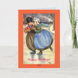 Vintages Bild 1914 des niederländischen Feiertagskarte