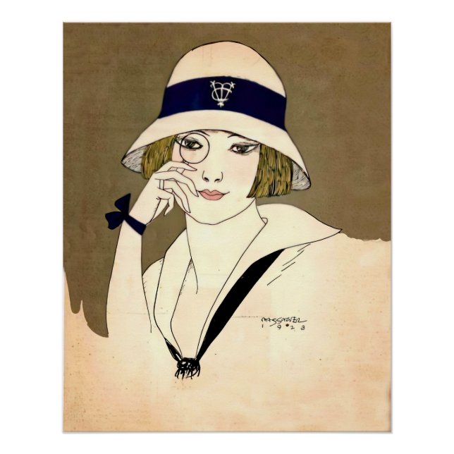 Vintages Bild eines Flappers Poster (Vorderseite)