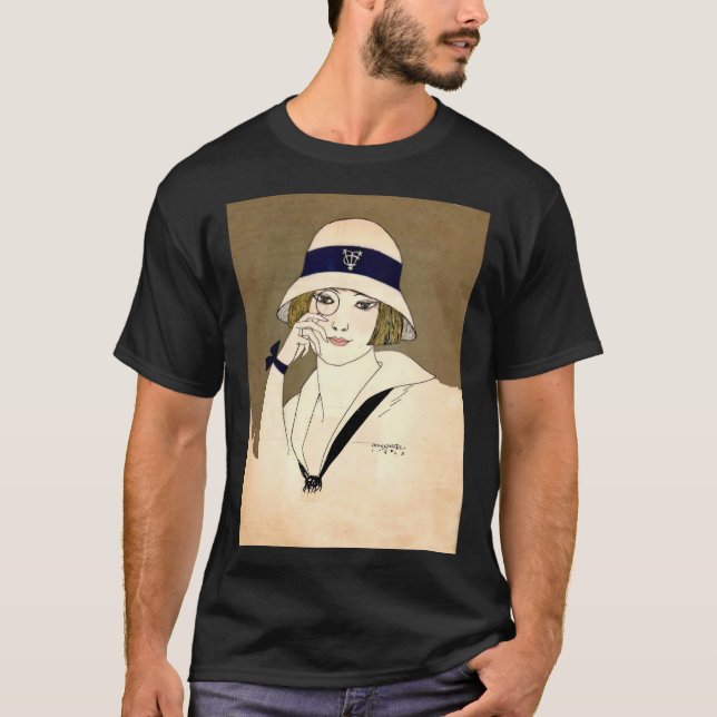 Vintages Bild eines Flappers T-Shirt (Vorderseite)