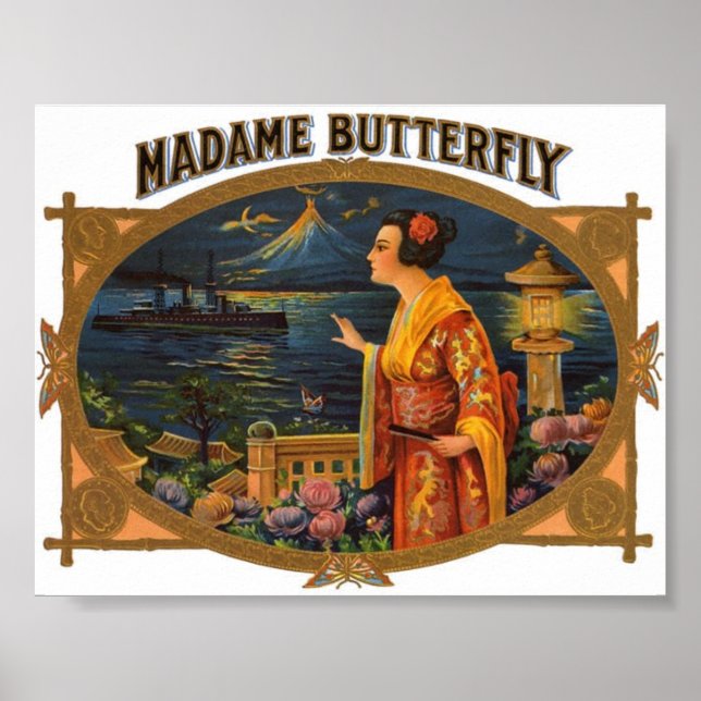 Vintages Bild - Madame Butterfly Poster (Vorne)
