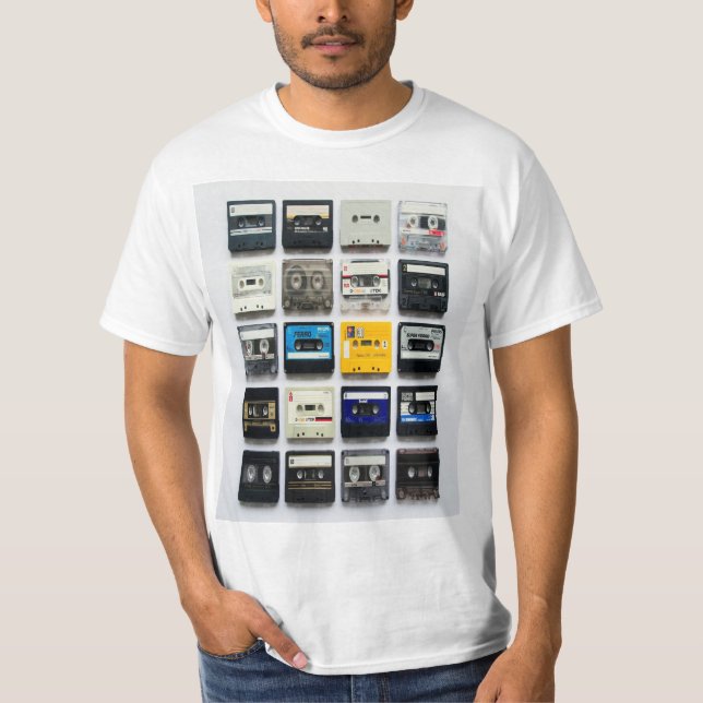 Vintages Bild: Retro Music Cassettes T - Shirt Män (Vorderseite)