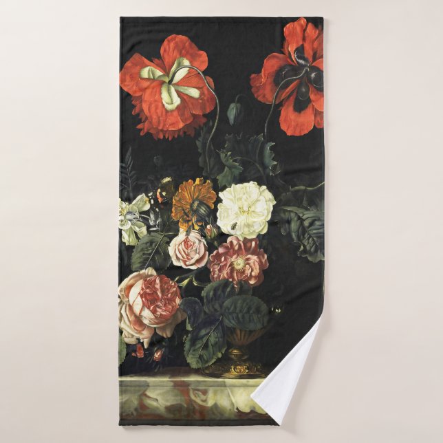 Vintages Bild Stillleben mit Blume Badhandtuch Set (Badehandtuch)