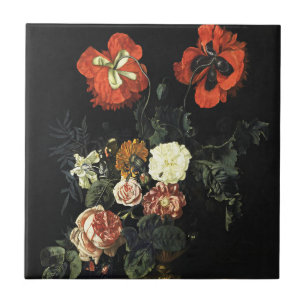Vintages Bild Stillleben mit Blume Fliese