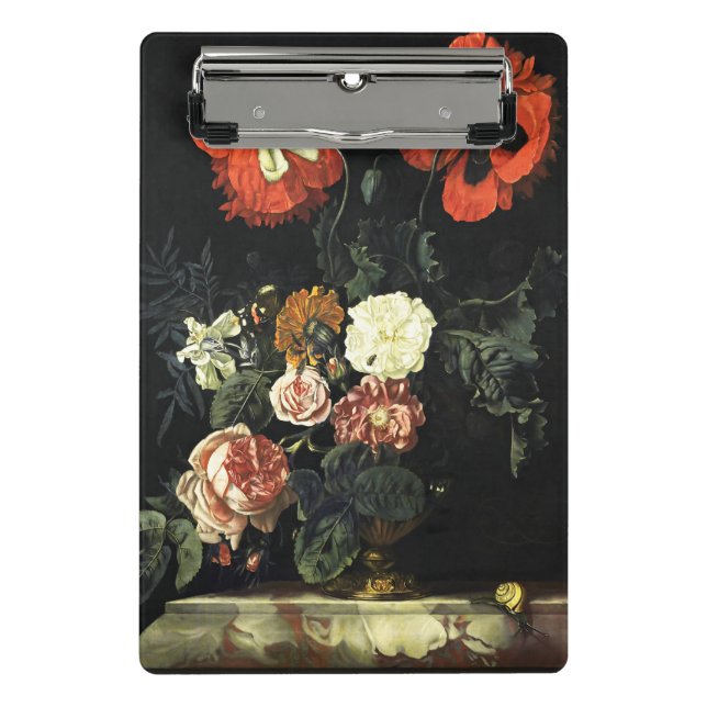 Vintages Bild Stillleben mit Blume Mini Klemmbrett (Vorderseite)