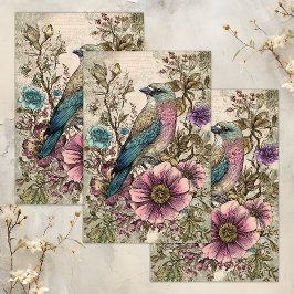 VINTAGES BIRD DECOUPAY SEIDENPAPIER