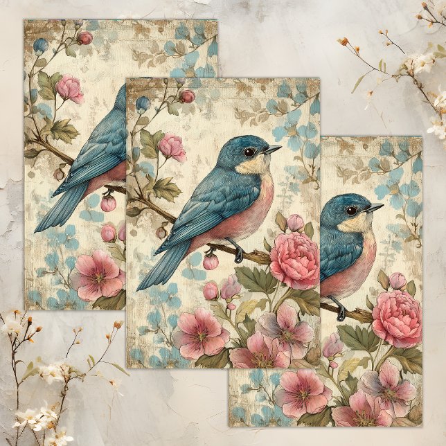 VINTAGES BIRD DECOUPAY SEIDENPAPIER (VINTAGE BIRD DECOUPAGE TISSUE PAPER)