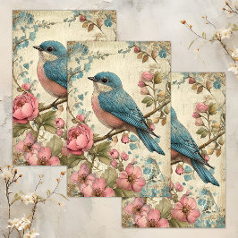 VINTAGES BIRD DECOUPAY SEIDENPAPIER