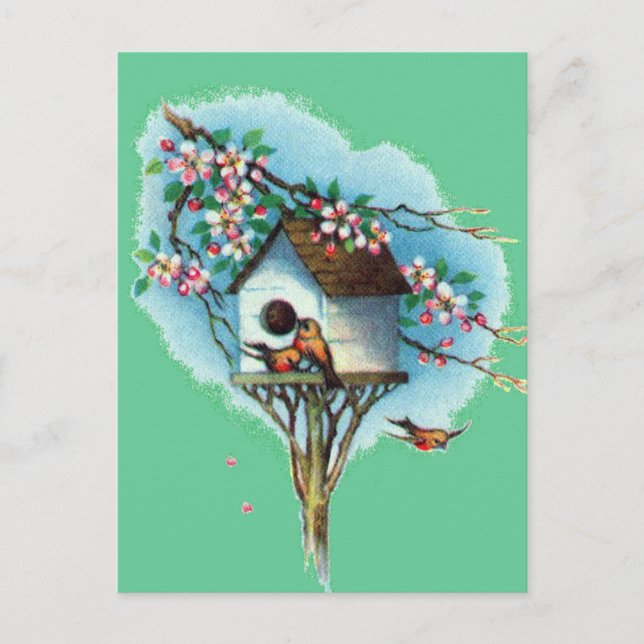 Vintages Birdhouse Postkarte (Vorderseite)