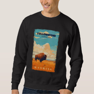 Vintages Bison auf dem Gelbstein-Feld (National Pa Sweatshirt