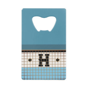 Vintages Bistro Tile Monogramm Geldbeutel Flaschenöffner