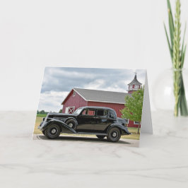 Vintages Black Car Geburtstag Karte