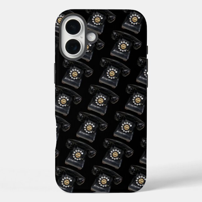 Vintages Black Rotary Phone Case-Mate iPhone Hülle (Rückseite)