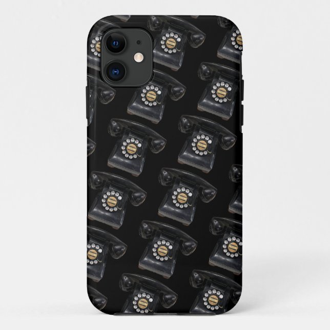 Vintages Black Rotary Phone Case-Mate iPhone Hülle (Rückseite)