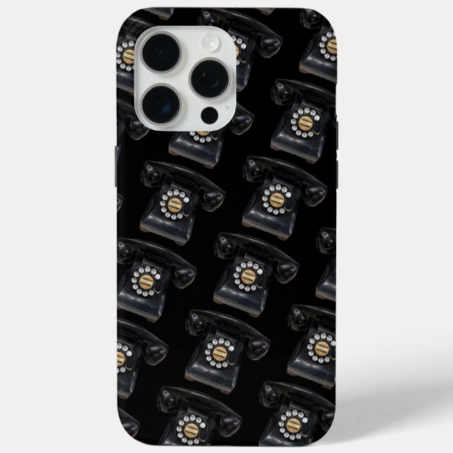 Vintages Black Rotary Phone Case-Mate iPhone Hülle (Rückseite)
