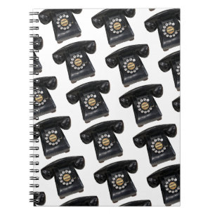 Vintages Black Rotary Phone Notizblock
