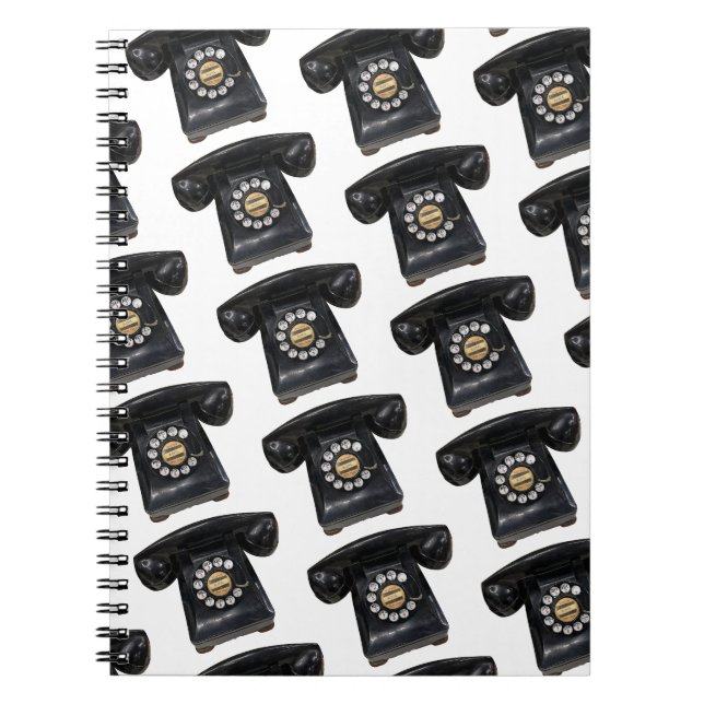 Vintages Black Rotary Phone Notizblock (Vorderseite)