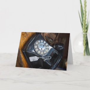 Vintages Black Rotary Wähltelefon Karte