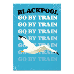Vintages Blackpool-Strandposter Fotodruck