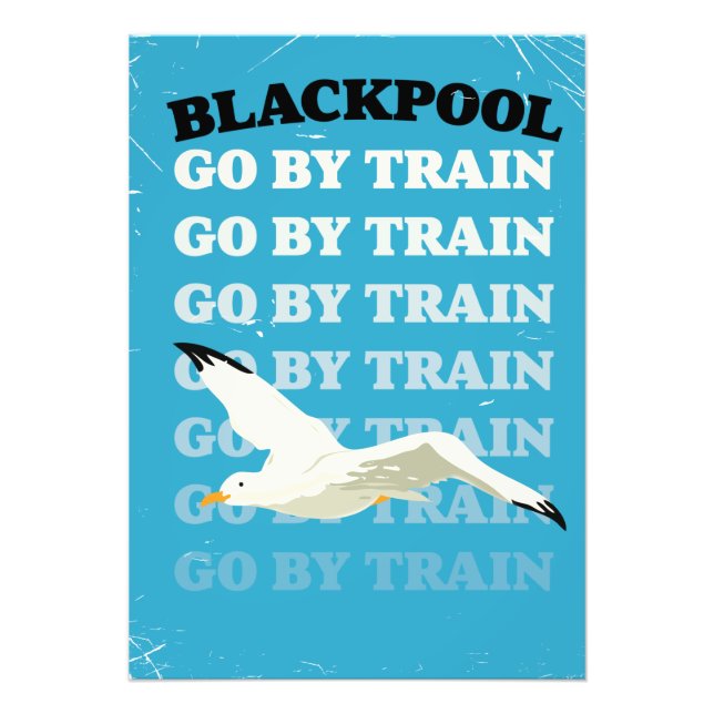 Vintages Blackpool-Strandposter Fotodruck (Vorne)