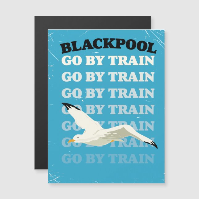 Vintages Blackpool-Strandposter Magnetkarte (Vorne/Hinten)