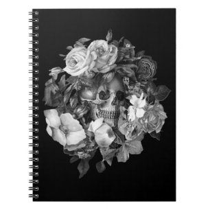 Vintages Bläserskull Black & White Custom Notebook Notizblock