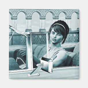 Vintages Blau Magnet