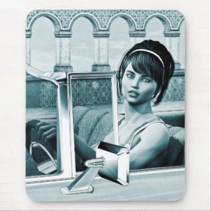 Vintages Blau Mousepad