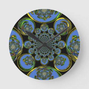 Vintages Blau Runde Wanduhr