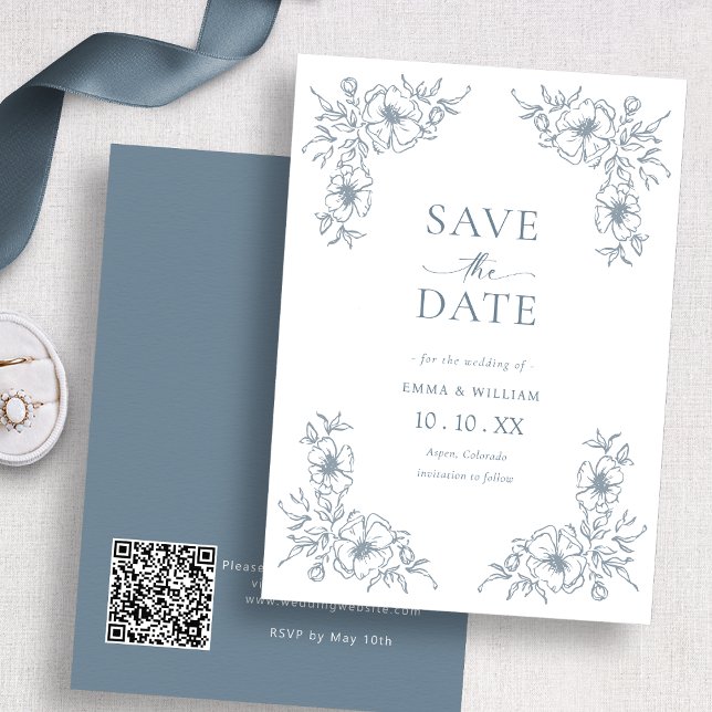 Vintages Blau Save the Date (Vintage Blue Save The Date
)