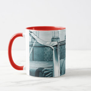 Vintages Blau Tasse