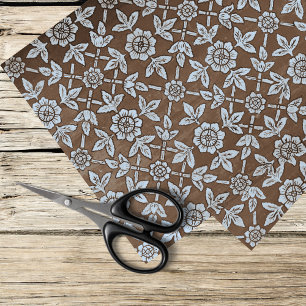 Vintages Blau und Braun Seidenpapier