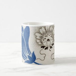 Vintages Blau und gepolstertes Blumenmuster   TASS Tasse