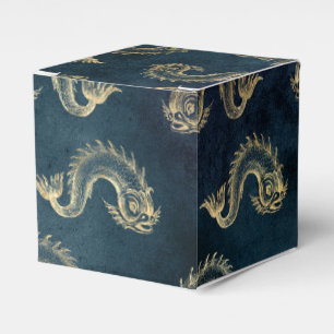 Vintages Blau und Gold Geschenkschachtel