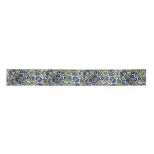 Vintages Blau- und Goldflormuster Satinband