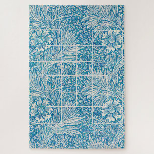 Vintages Blau- und Weißziermuster Puzzle