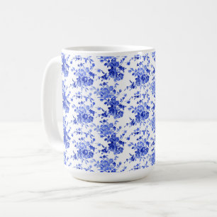 Vintages Blau-Weiß-Muster  Kaffeetasse