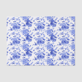 Vintages Blau-Weiß-Muster Seidenpapier