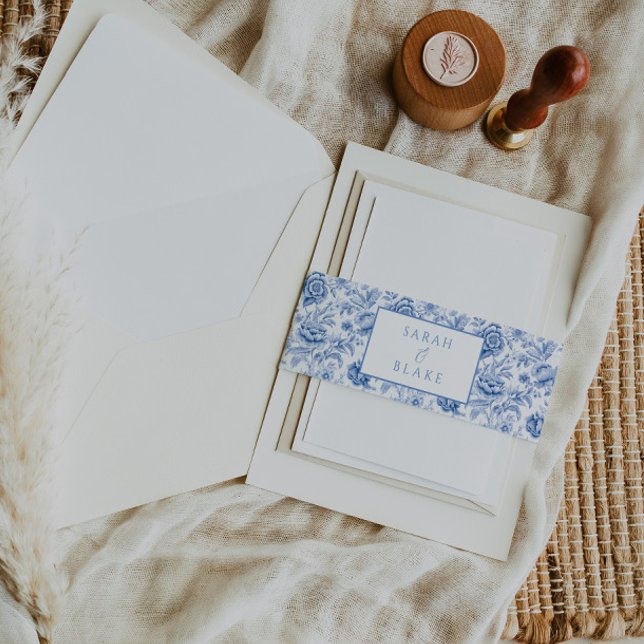 Vintages Blauer Toile Einladungsbanderole (Von Creator hochgeladen)