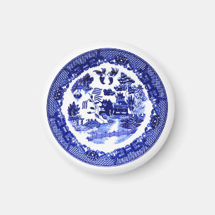 Vintages Blauer Wildmuster um 1790 Magnet