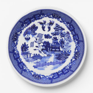 Vintages Blauer Wildmuster um 1790 Pappteller
