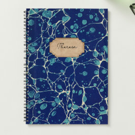 Vintages blaues antikes Marmordesign Notizbuch