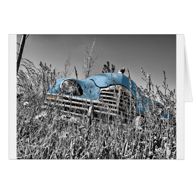 Vintages blaues Auto (Vorderseite (Horizontal))