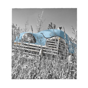 Vintages blaues Auto Notizblock
