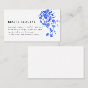 Vintages blaues Brautparty Blumenzwiebeln Rezept Begleitkarte
