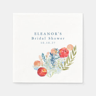 Vintages blaues Brautparty Serviette